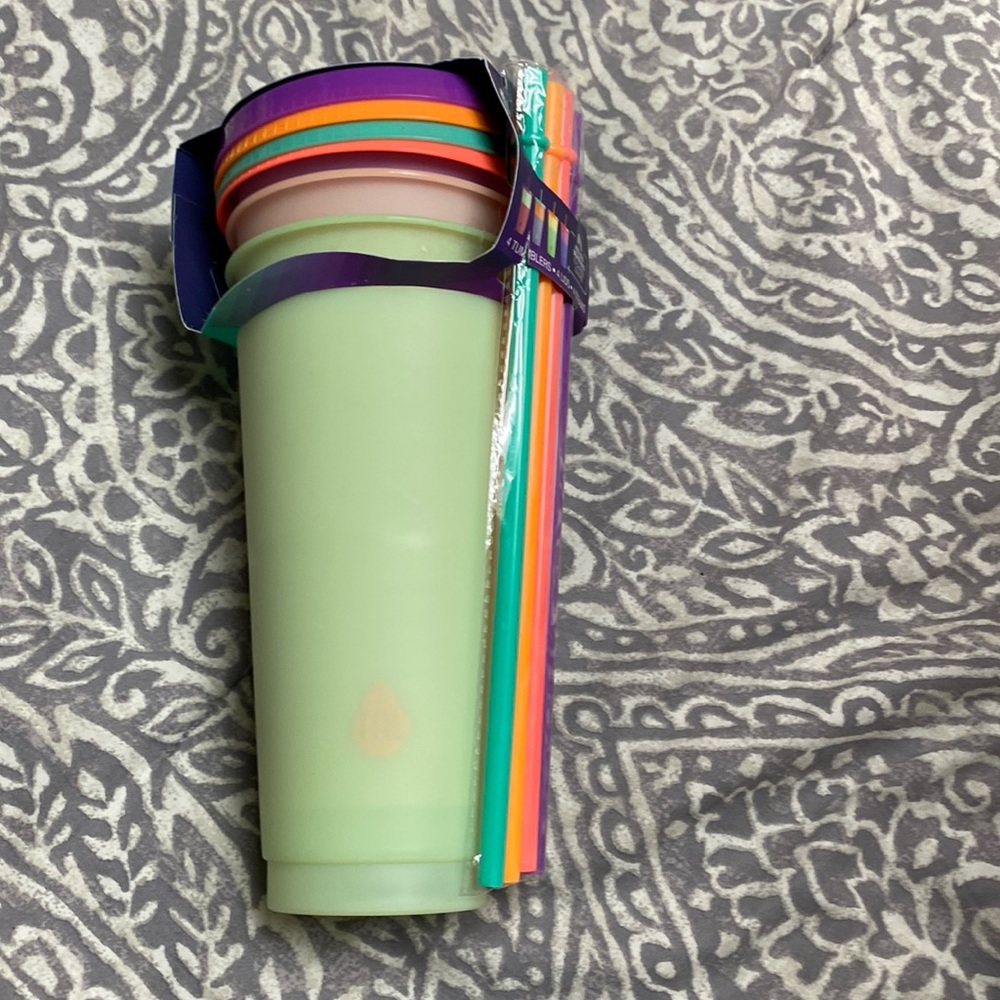 Color changing tumbler and straw set!